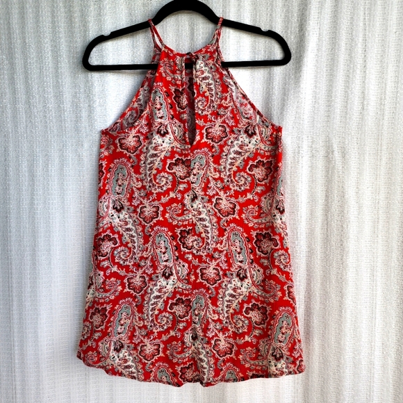 NWOT  RED PAISLEY SWING HALTER TOP AMERICAN EAGLE OUTFITTERS - SIZE XXS - Picture 2 of 7